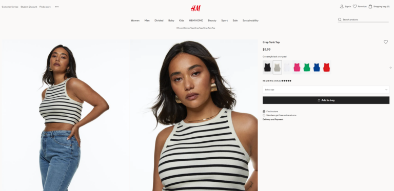 ecommerce upselling with h&m