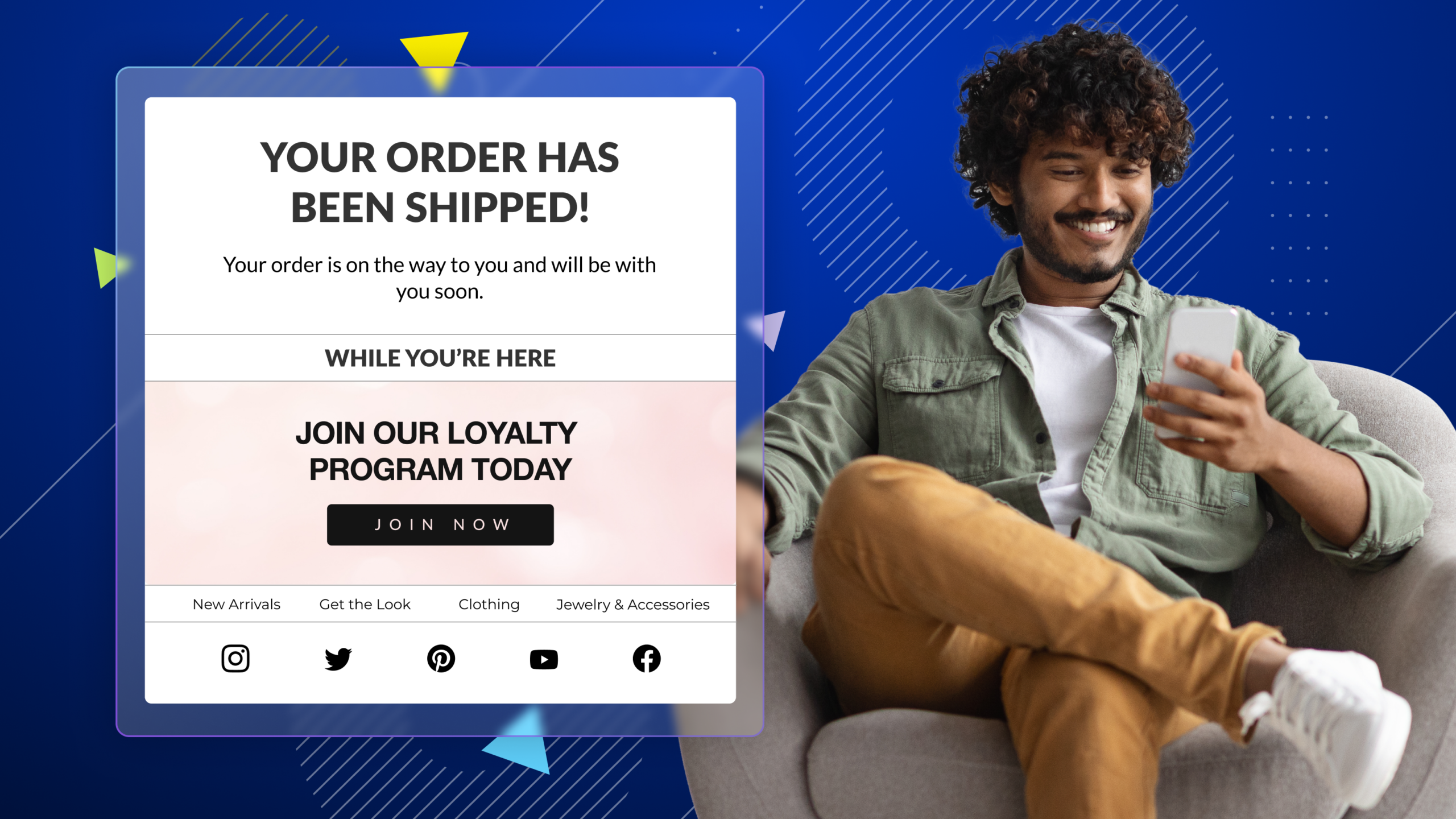 Loyalty program banner in a post-purchase email