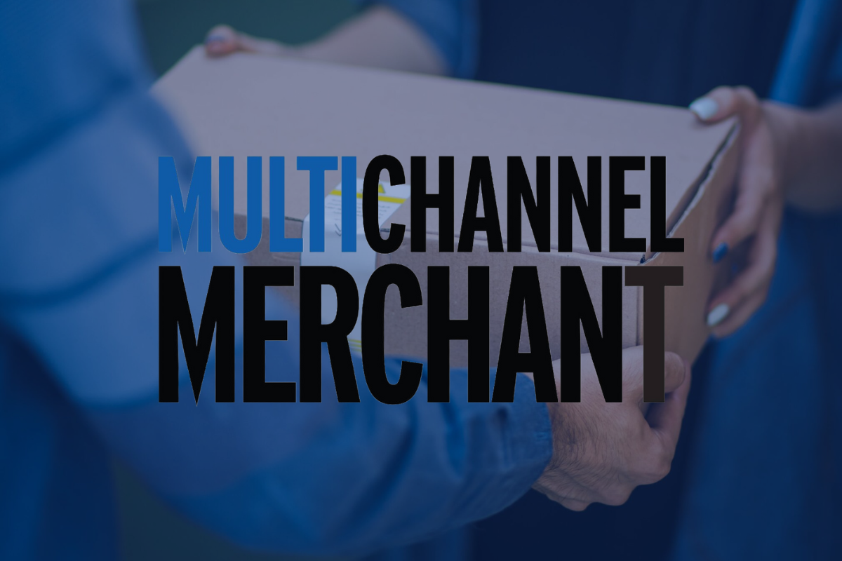 multichannelmerchant logo over an image of a person handing a box to another person