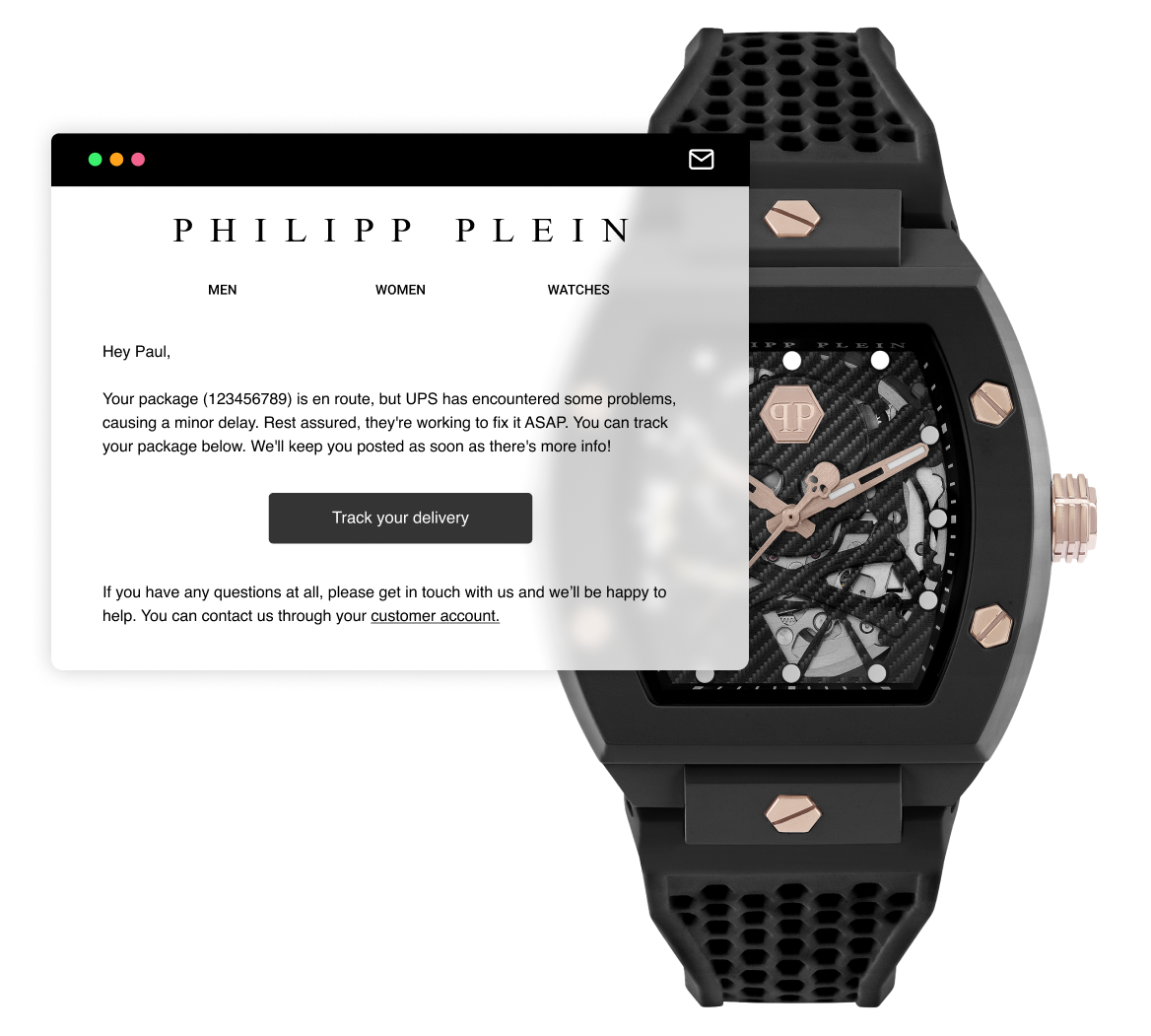 Philipp Plein delay communication example