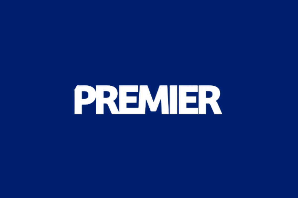 Premier logo on dark blue background