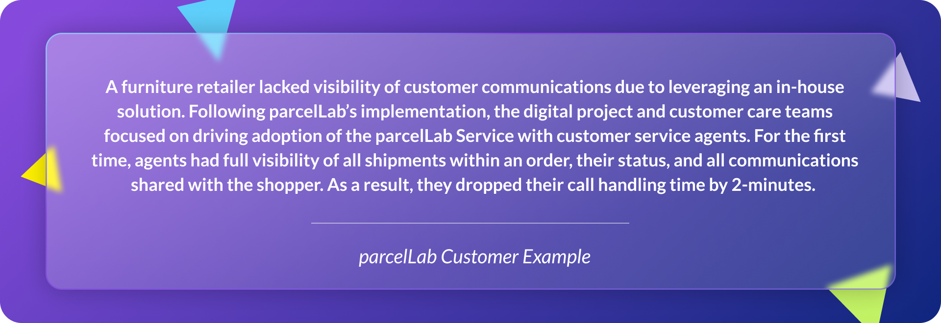 parcelLab customer example explaining how a furniture retailer lacked visibility of customer communications and how by leveraging parcelLab they recover revenue through the customer service team gaining full visibility over returns.