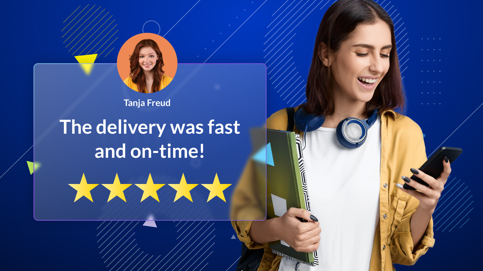 5 star rating for the delivery being fast and on time - carrier scorecard